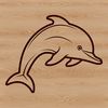 Dolphin Vector Art Design A detailed illustration of a dolphin swimming in the ocean, designed as vector art.