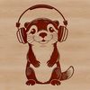A stylized illustration of a wild animal otter in a natural environment.