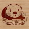 A detailed illustration of a wild animal otter in a natural environment.