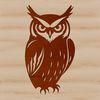 Wild Owl Silhouette A detailed vector graphic of a wild bird of prey in mid-rest position.