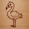 Beautiful Wildlife Design Vector A colorful illustration of a flamingo standing in a serene environment.
