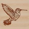 An SVG graphic of a wild bird with iridescent feathers in motion.