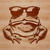 Playful Amphibian A cartoon toad wearing sunglasses in a playful pose.