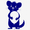 A realistic illustration of a wild animal, specifically a possum.