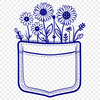 Beautiful Floral Design for Cutting Machines Illustrative flower pocket design suitable for various cutting machines.