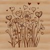 Beautiful Wildflower Clip Art A colorful wild flower illustration featuring love hearts in the center.