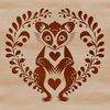 Wild lemur animal illustration with decorative heart details.