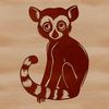 A digital illustration of a lemur in its natural habitat.