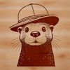 A vector illustration of a playful otter wearing a hat.