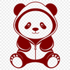 A digital illustration of a panda wearing a hoody, suitable for vector art and design projects.