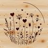 Wildflower Illustration with Heart Details A vibrant illustration of a wild flower with heart details, suitable for various digital applications.