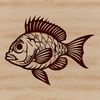 Crappie Fish Vector Design A detailed illustration of a crappie fish, perfect for use in vector graphics and design projects.
