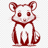 A digital illustration of a wild animal, specifically a possum, created as an SVG file for cutting machines like Cricut.