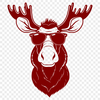 Wildlife Wears Fashion A digital illustration of a moos wearing trendy sunglasses in a forest setting.