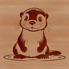 A detailed illustration of a wild otter in various poses and settings.