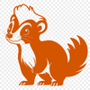 A colorful illustration of a skunk in its natural habitat.