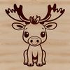 Detailed Moose Drawing SVG File A detailed illustration of a large North American wild animal with antlers.