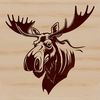 Vector Moose Design with Antlers A detailed illustration of a large wild animal with antlers.