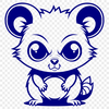 A detailed illustration of a wild possum, suitable for crafting and design projects.