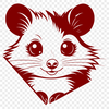 Realistic Possum Vector Graphic An SVG vector design featuring a realistic depiction of a wild animal, the possum.