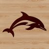 Dolphin Swimming in the Ocean Design A stylized illustration of a dolphin swimming in the ocean.
