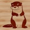 Playful Wild Otter Face Illustration Close-up illustration of a wild otter's face with a playful expression, created in vector art format.