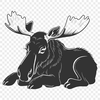 Wildwood Icon A sleeping wild animal, specifically a moose, designed as vector art in SVG format.