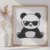 Cuteness Overload Vector Art A stylized illustration of a panda wearing sunglasses in a playful manner.