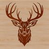 Wildlife Illustration - Deer Head SVG A detailed illustration of a deer's head from a 3D perspective, suitable for vector art and cutting machine design.