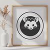 Detailed Possum Illustration Vector A detailed illustration of a wild animal, specifically a possum.