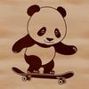 Playful Panda Illustration in Vector Format A detailed illustration of a wild animal, a giant panda, in a playful stance.