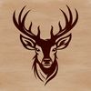 A detailed illustration of a deer's head, suitable for use in vector design projects.