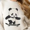 Cute Panda Standing on Hind Legs A simple illustration of a giant panda standing on its hind legs, ready to ride.