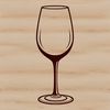 A glass containing a red wine pour.