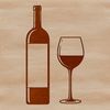 A digital illustration of a wine bottle in a glass, ready for cutting or engraving.