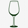 Wine in a Glass SVG Cutout A graphic illustration of a glass containing red wine with an empty space at the top to accommodate text or design.