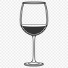Red Wine Graphic Design A stylized illustration of a glass filled with red wine, suitable for vector art and graphics design.