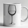 Wine Clipart and Stencil Template A detailed illustration of a glass filled with red wine, suitable for vector art and commercial use.