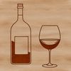 A single wine bottle with liquid contents in a clear glass.