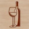 An illustration of a glass filled with red wine, perfect for clip art design.