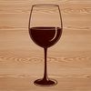 A detailed illustration of a wine glass filled with red wine, suitable for design projects requiring vector graphics.