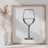 Beautiful Wine Bottle SVG Template An illustration of a glass containing red wine, perfect for vector art designs.