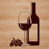 A digital illustration of a wine bottle in a glass, suitable for vector art designs.