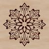 Beautiful Christmas Ornament Template A delicate, intricately detailed vector snowflake illustration in white on a transparent background.