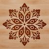 Winter Whimsy SVG Image Illustration of a single large snowflake with symmetrical arms and edges in various sizes and patterns.