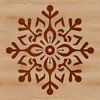 A delicate, symmetrical snowflake design made from intricate lines and points.