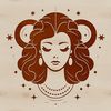 Mystical Witch Head Symbolism A stylized illustration of a witch's head with mystical symbols and elements, representing the art of magic.
