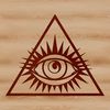 A simple line drawing illustration of a Witchcraft symbol.