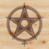 Gothic Pentagram Design A witch's pentagram symbol surrounded by mystical elements.