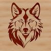 SVG Wild Animal Head Template Vector illustration of a wild wolf's head, suitable for cutting machines or digital designs.
